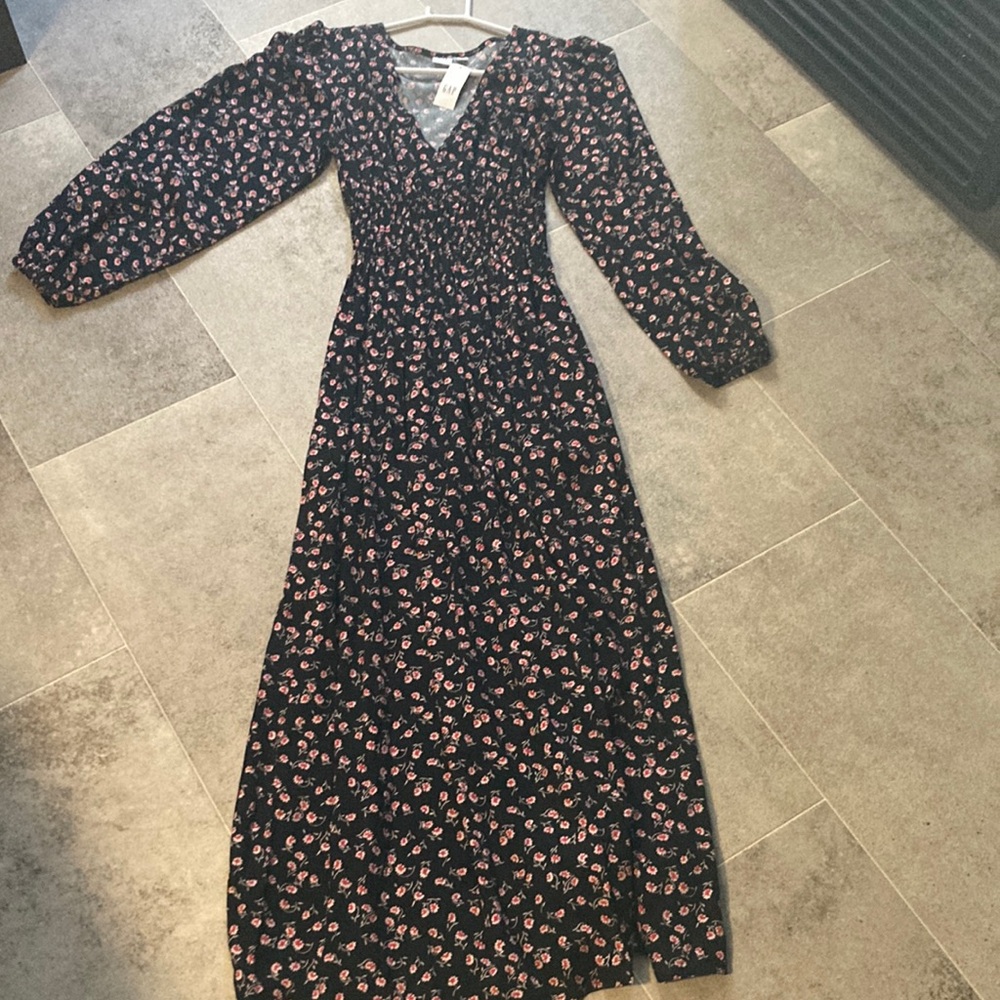 GAP Black Floral Maxi Dress